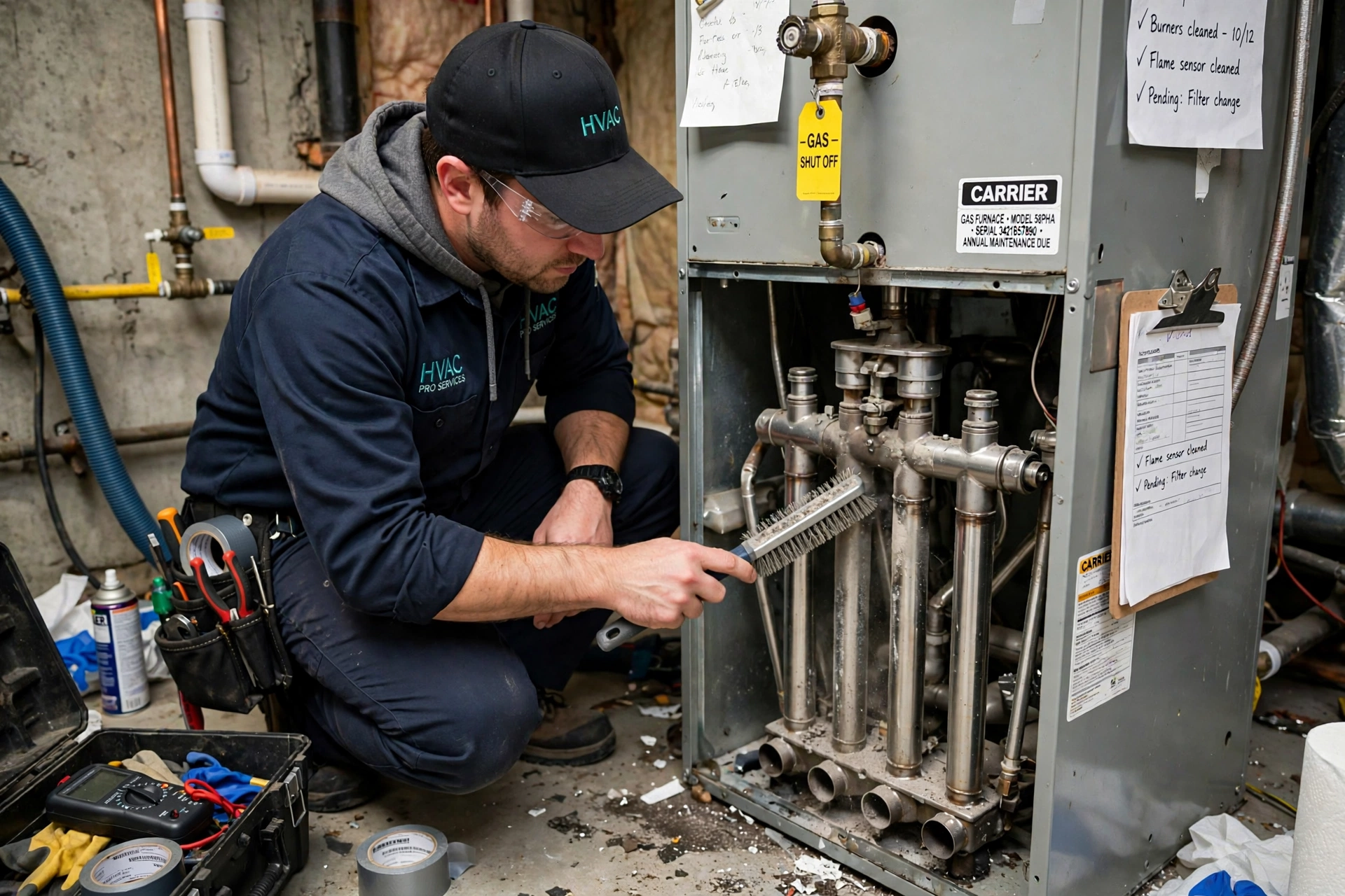 Furnace burner cleaning for furnace service in Leesburg VA