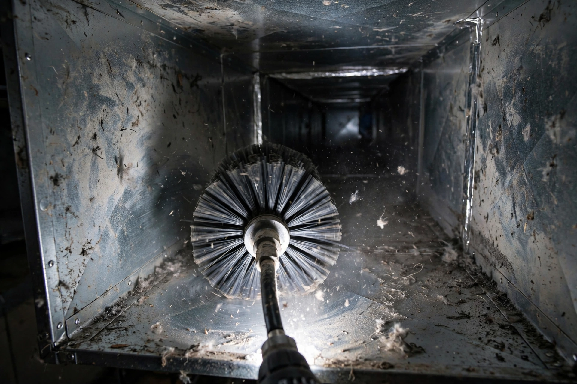 Furnace duct cleaning brush for furnace service in Leesburg VA