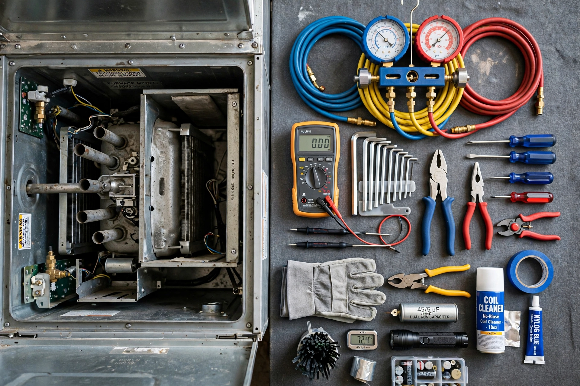Furnace repair tools flat for furnace service in Leesburg VA