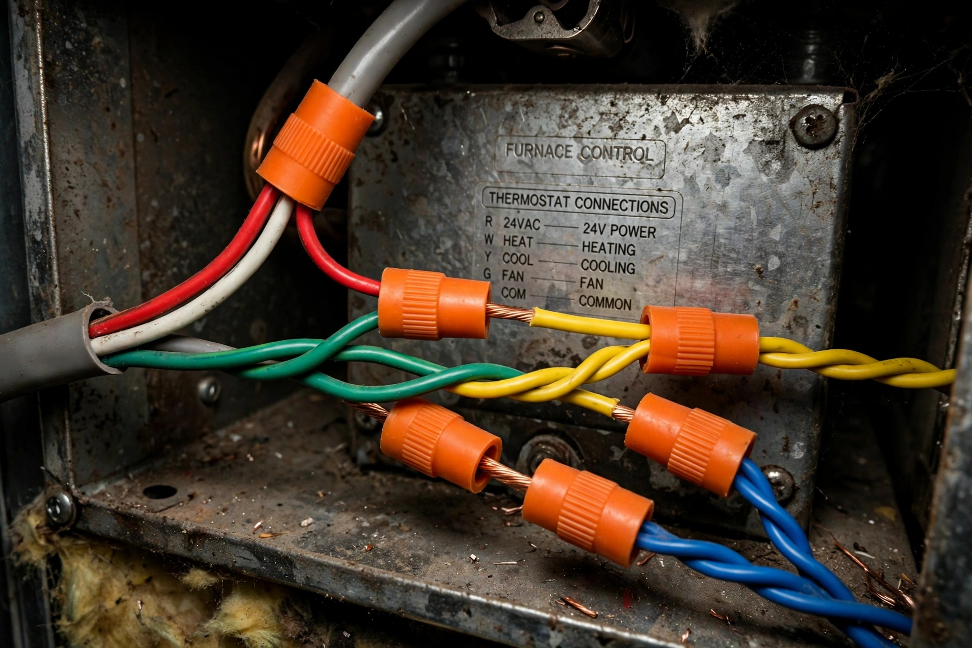 Furnace thermostat wire nut for furnace service in Leesburg VA